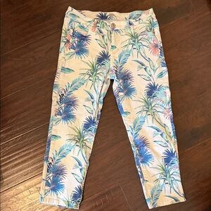 Tropical Print Skinny Jeans